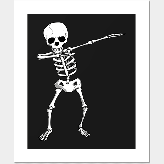 Halloween Pirate Dabbing Skeleton Gift Dab graphic Wall Art by theodoros20